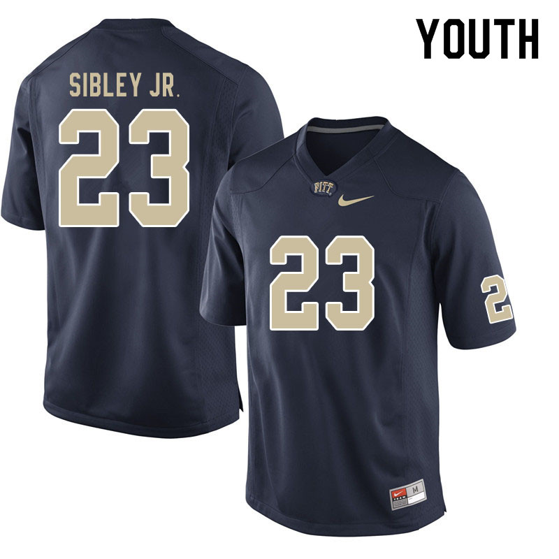 Youth #23 Todd Sibley Jr. Pitt Panthers College Football Jerseys Sale-Navy